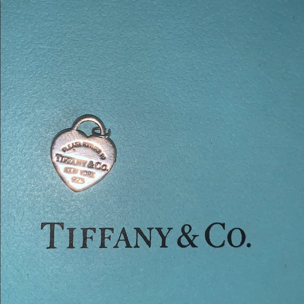 Tiffany & Co. Silver Heart Charm on Tiffany Blue